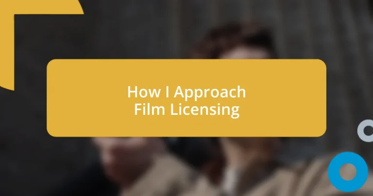 How I Approach Film Licensing