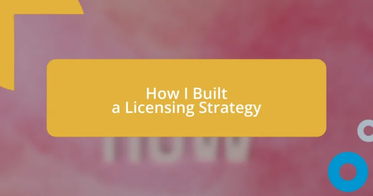 How I Built a Licensing Strategy