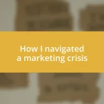 How I navigated a marketing crisis