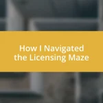 How I Navigated the Licensing Maze