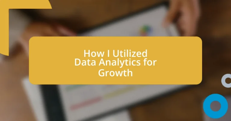 How I Utilized Data Analytics for Growth