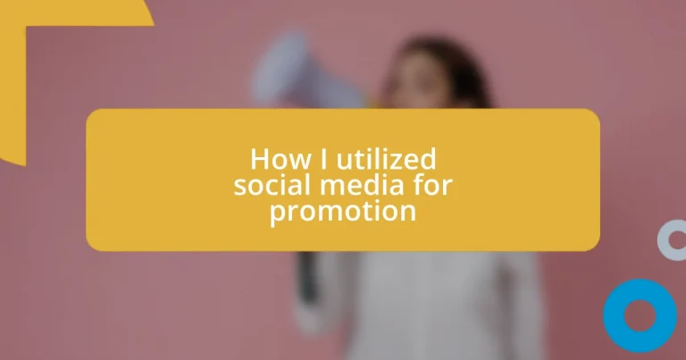 How I utilized social media for promotion