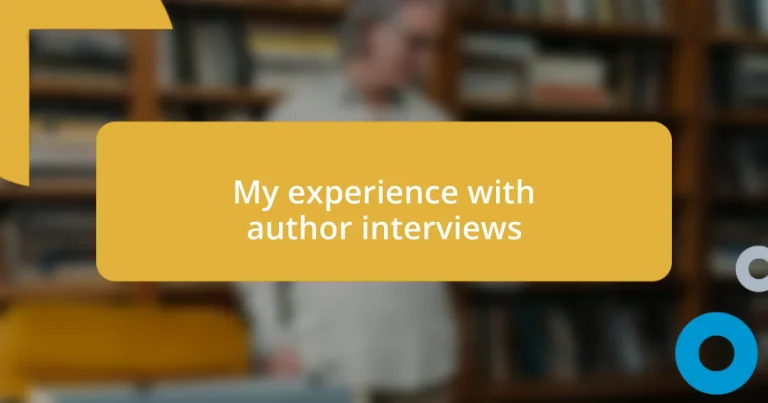 My experience with author interviews