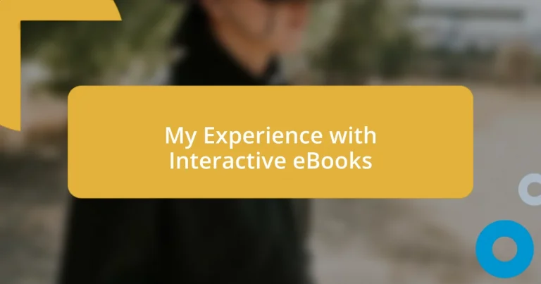 My Experience with Interactive eBooks