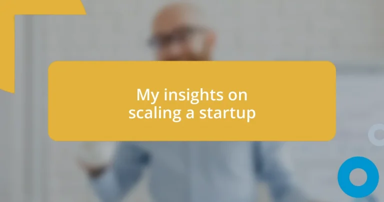 My insights on scaling a startup