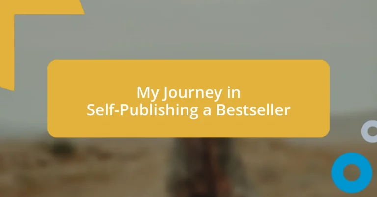 My Journey in Self-Publishing a Bestseller