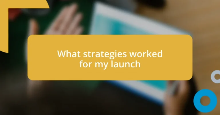 What strategies worked for my launch